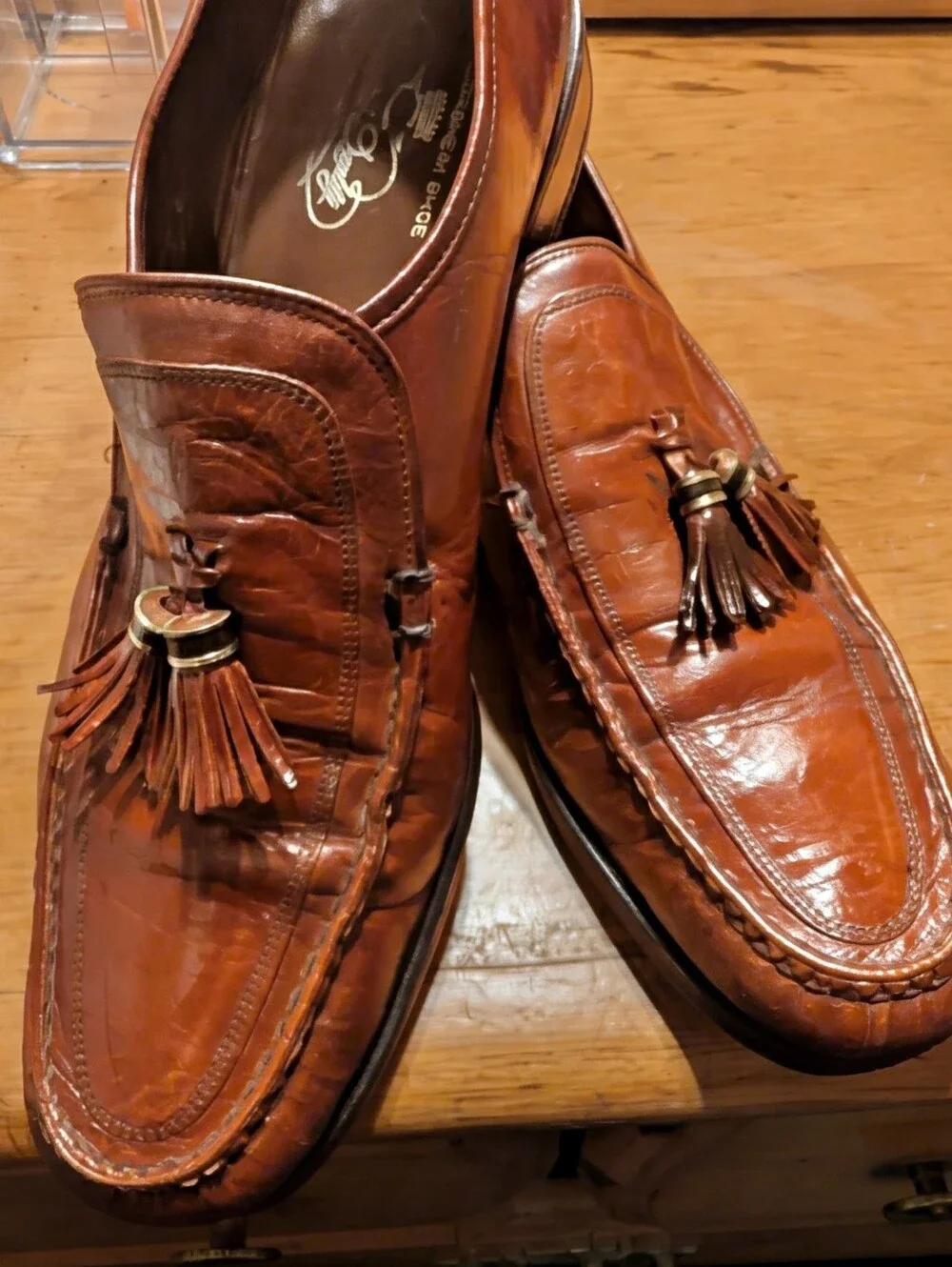 Florsheim Men's Imperial Quality Tan Leather Tassel Loafers Size 10.5 C